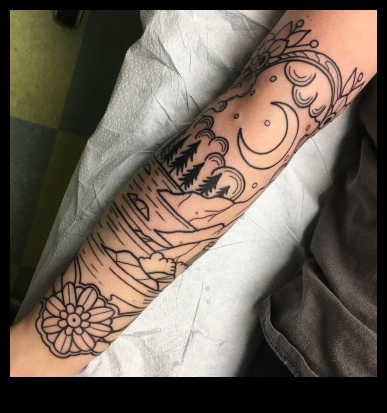 لوحة الطبيعة: أفكار الوشم العضوية والترابية