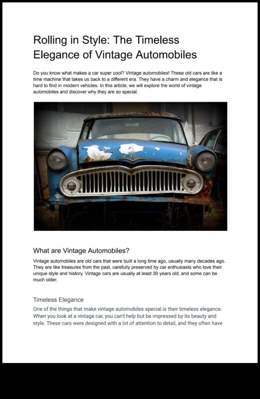 المتداول عبر العصور: السيارات الكلاسيكية والكاريزما الدائمة في السنوات الماضية